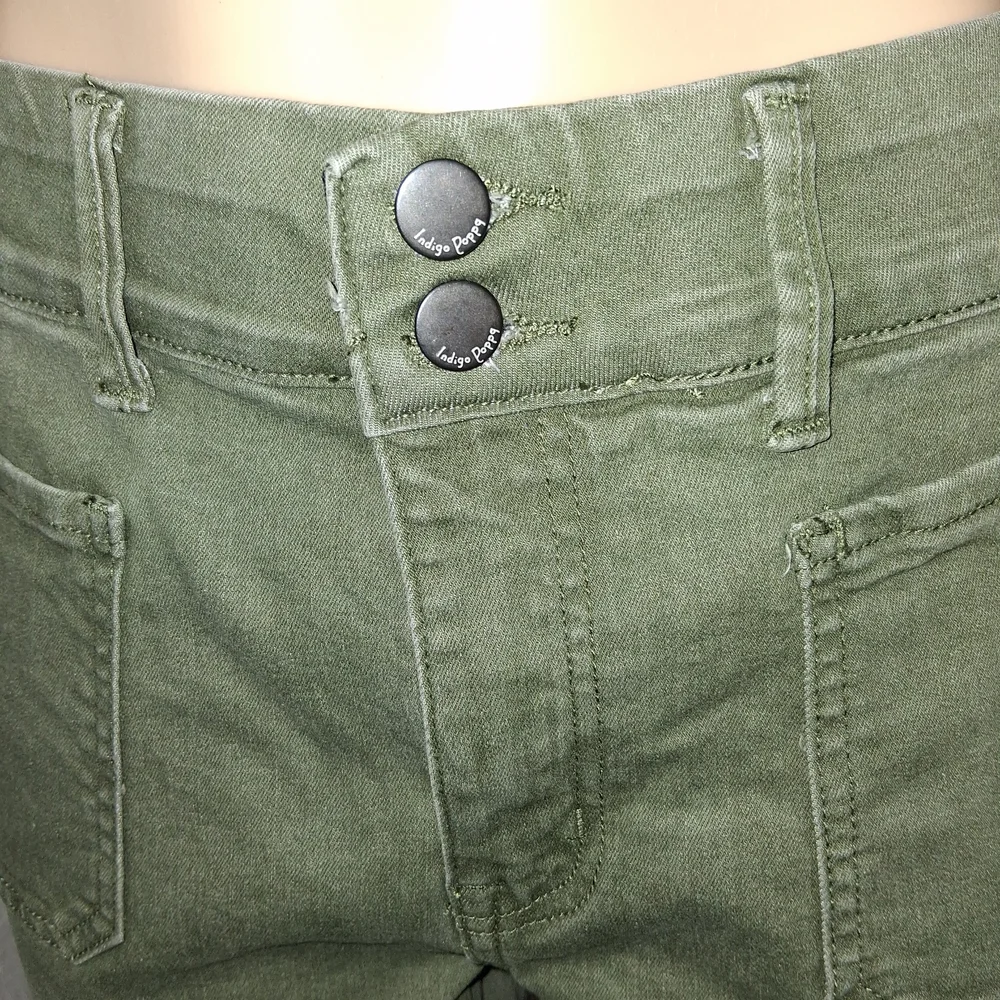 Indigo Poppy Black Textured Fabric Jeans Women Size 14 - Picture 5 of 16